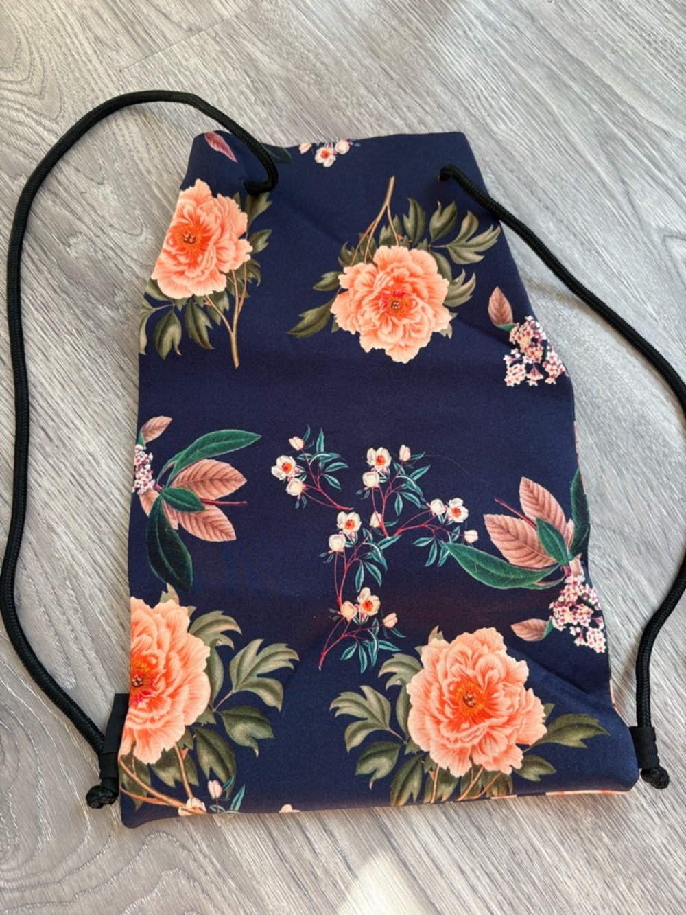 Triangl Navy Floral Neoprene Bikini Set with Matching Bag - Top S / Bottom XS - Picture 3 of 13